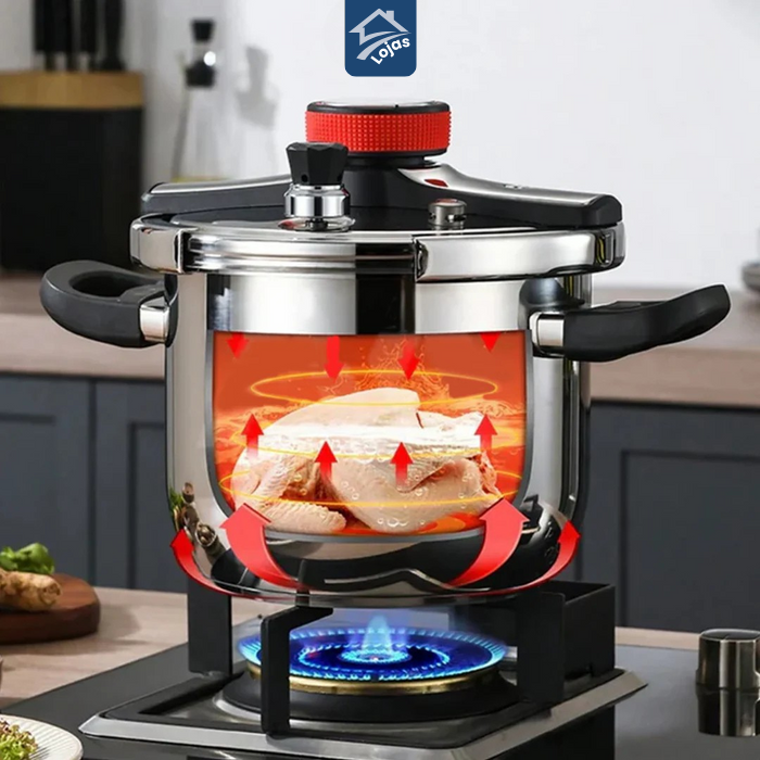 Panela de Pressão TurboChef Aço Inoxidável - Á Prova de Explosões + Brinde: Kit Utensílios