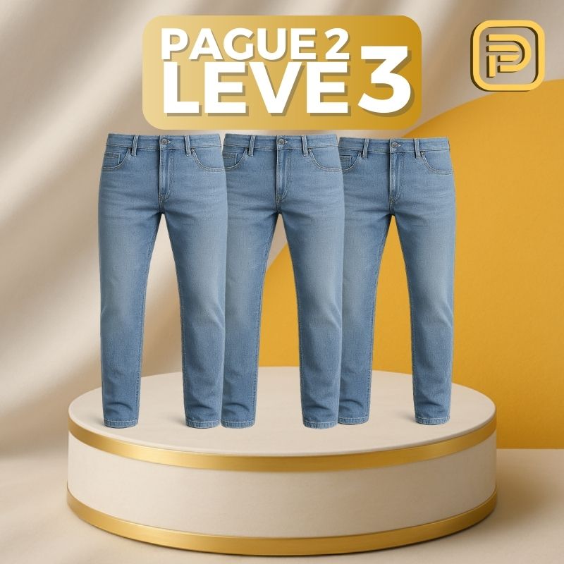 [PAGUE 2 LEVE 3] Calça Jeans Masculina Dommax em Algodão Egípcio com Elastano
